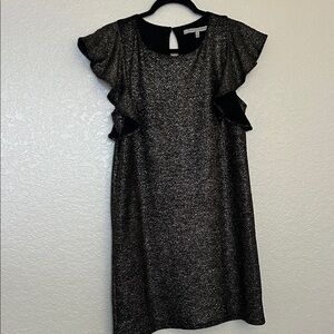 Collective Concepts Black and Silver Textured Dress